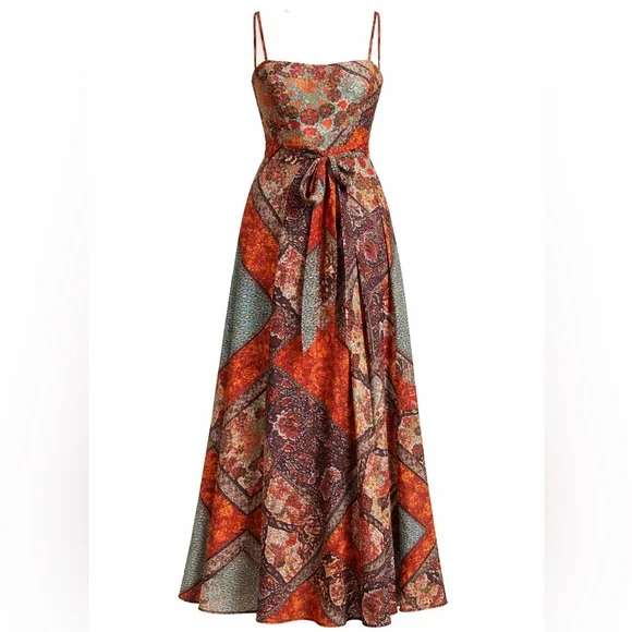 NWT Organic Viscose Maxi Dress | Adjustable Wrap | Event Prom Gala Dressing - Picture 5 of 13